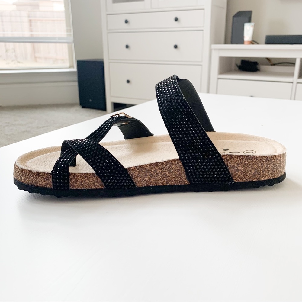 SuperJack Black Slide Sandals #205 - Picture 3 of 8